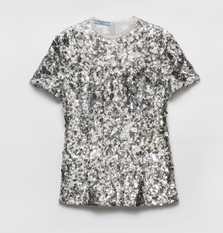 Embroidered sequin top